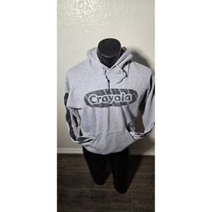 Crayola Experience Graphic Hoodie Mens Medium Gray Pullover Sweatshirt